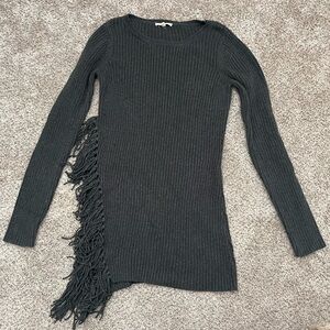 LA Made size small sweater top  • gray fringe